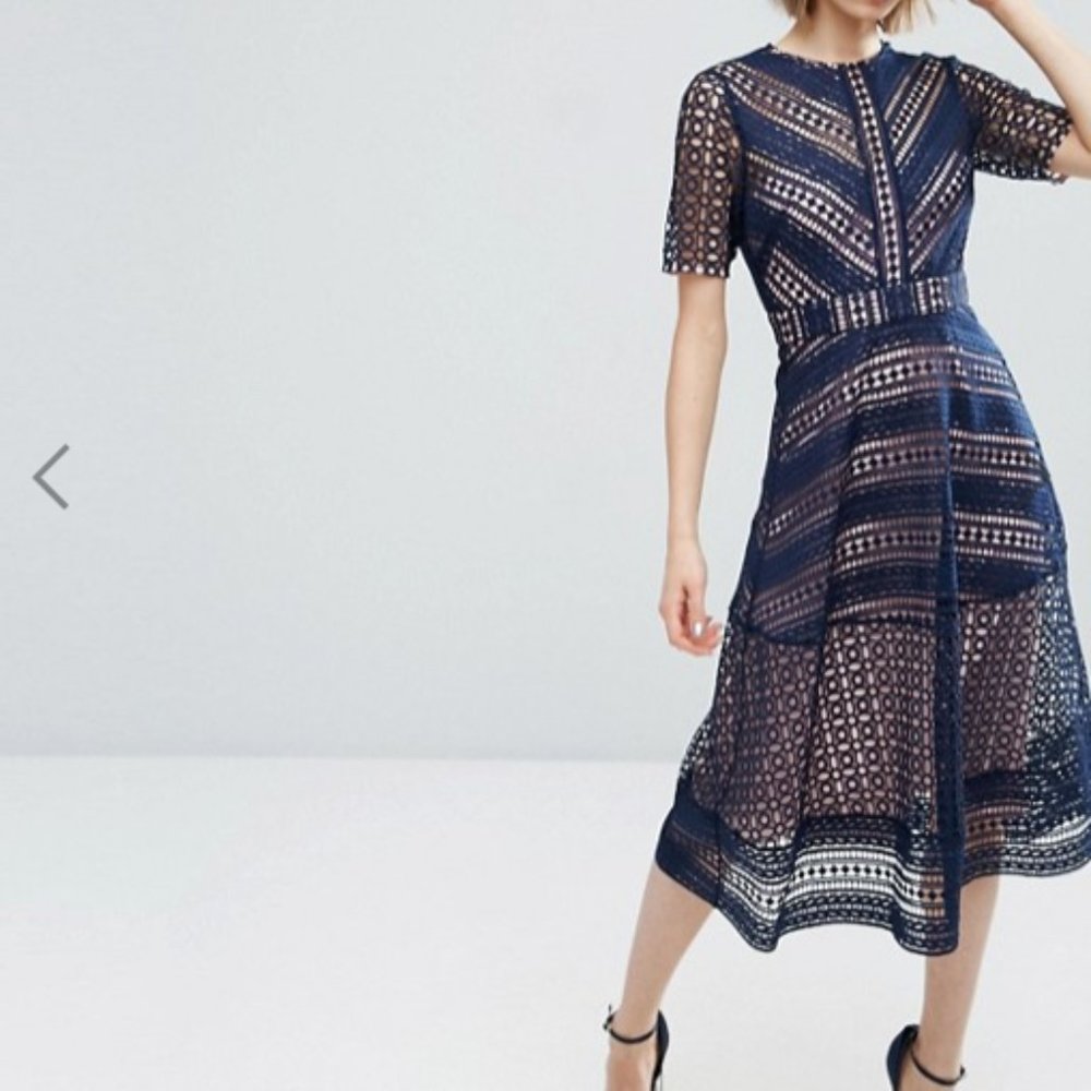 ASOS Premium Occasion Lace Midi Dress Size 6 NWOT